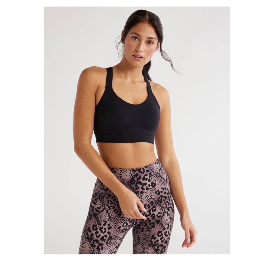 Sofia Active by Sofia Vergara Medium Impact Longline Sports Bra Size Medium NWT
